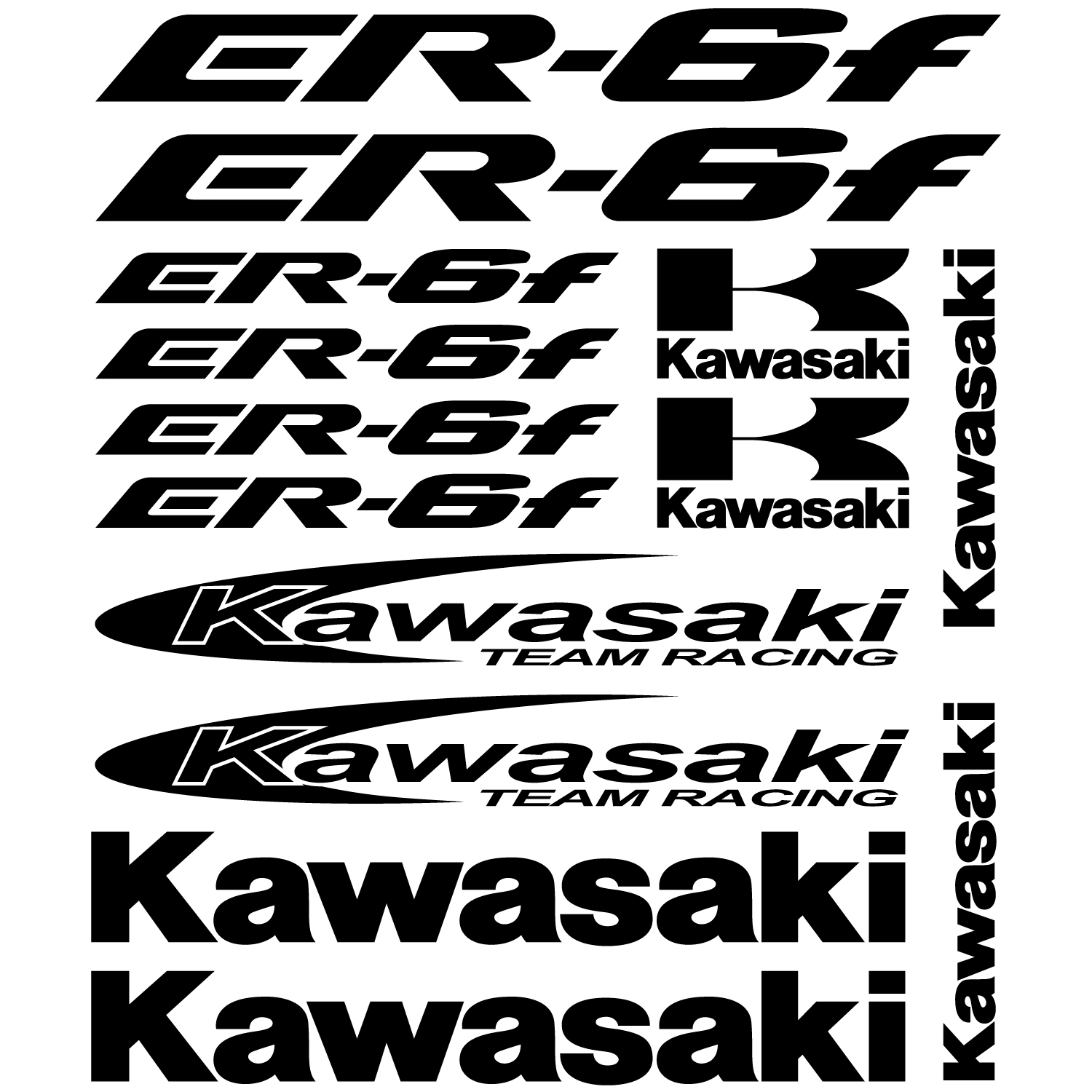 Wallstickers folies Kawasaki ER6f Decal Stickers kit