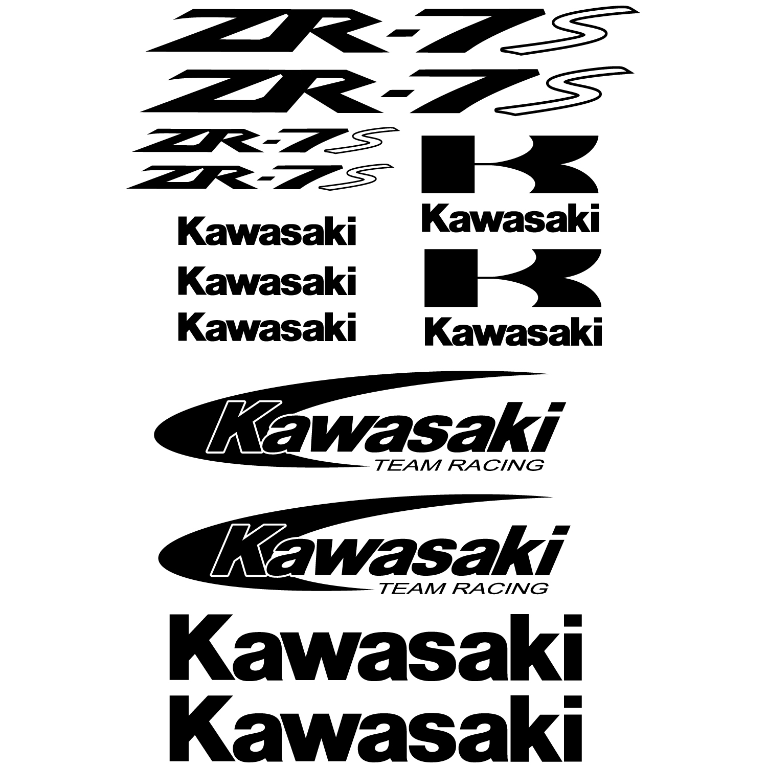 Wallstickers folies Kawasaki ZR7s Decal Stickers kit