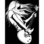 Woman Guitarist Wall Stickers
