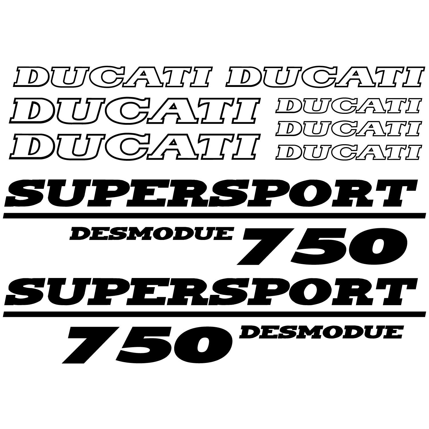 Wallstickers folies Ducati 750 desmo Decal Stickers kit