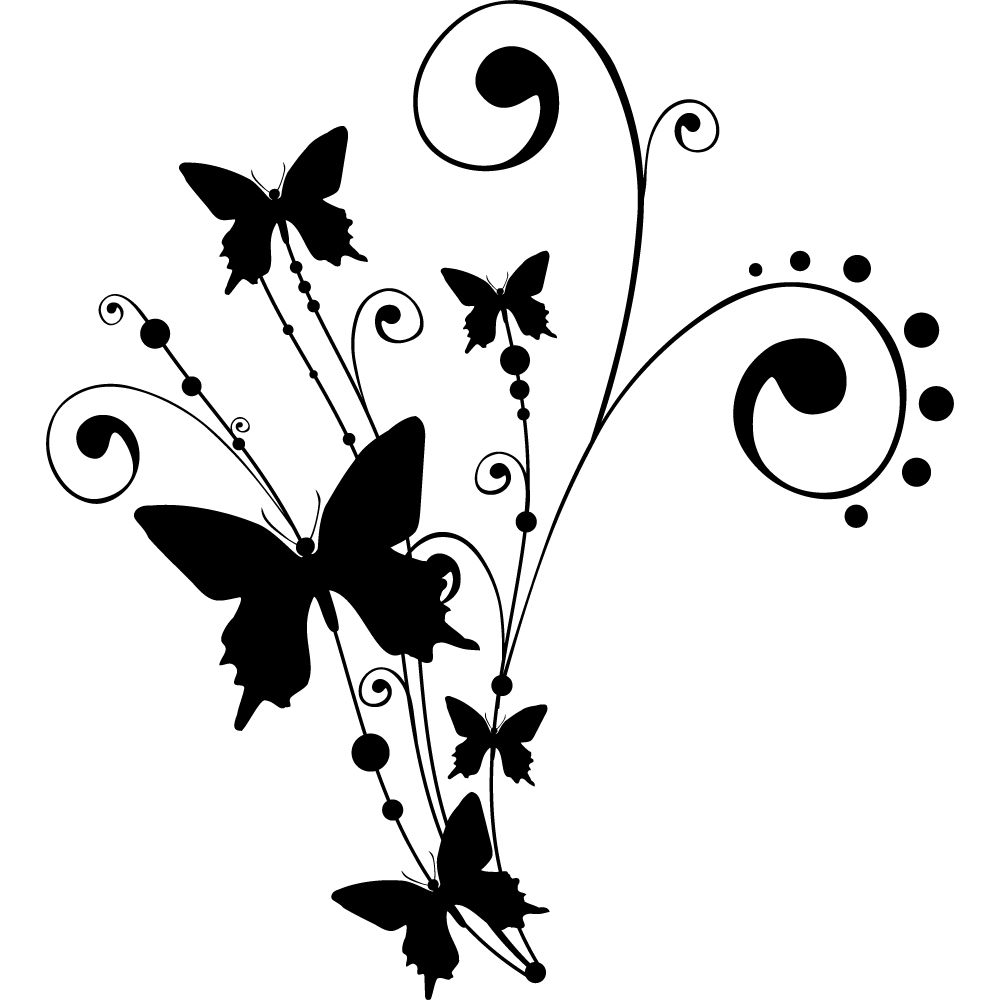 Wallstickers folies : Flower Butterflies Wall Stickers