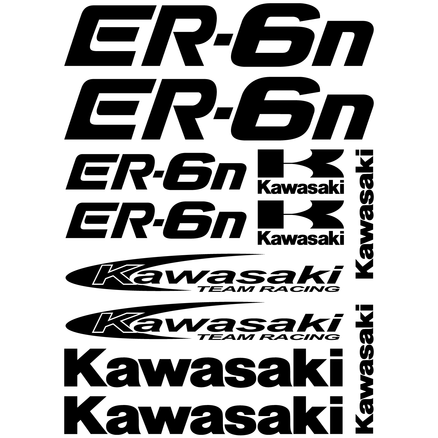 Wallstickers folies Kawasaki  ER 6n  Decal  Stickers  kit