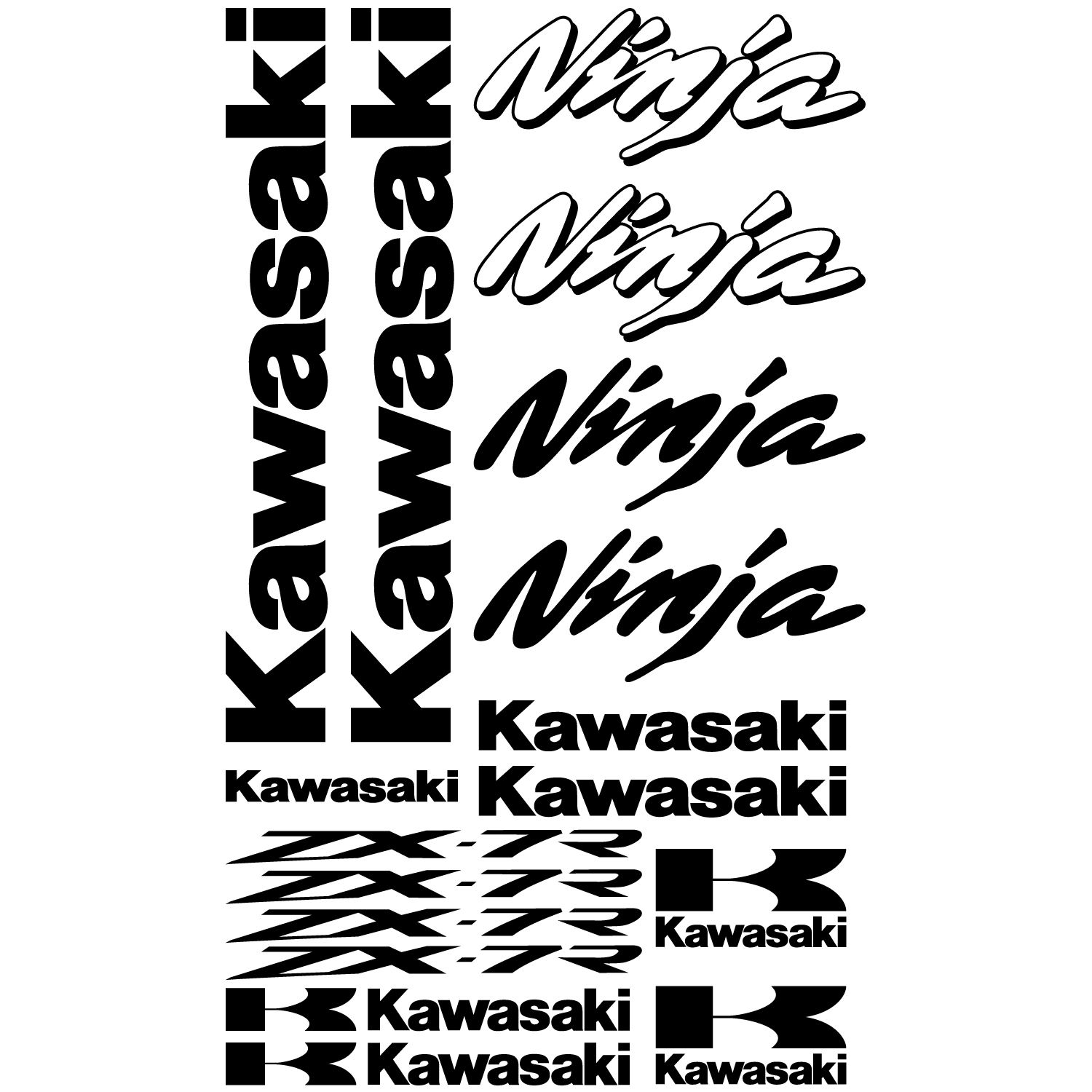 Wallstickers folies Kawasaki ninja ZX7r Decal Stickers kit