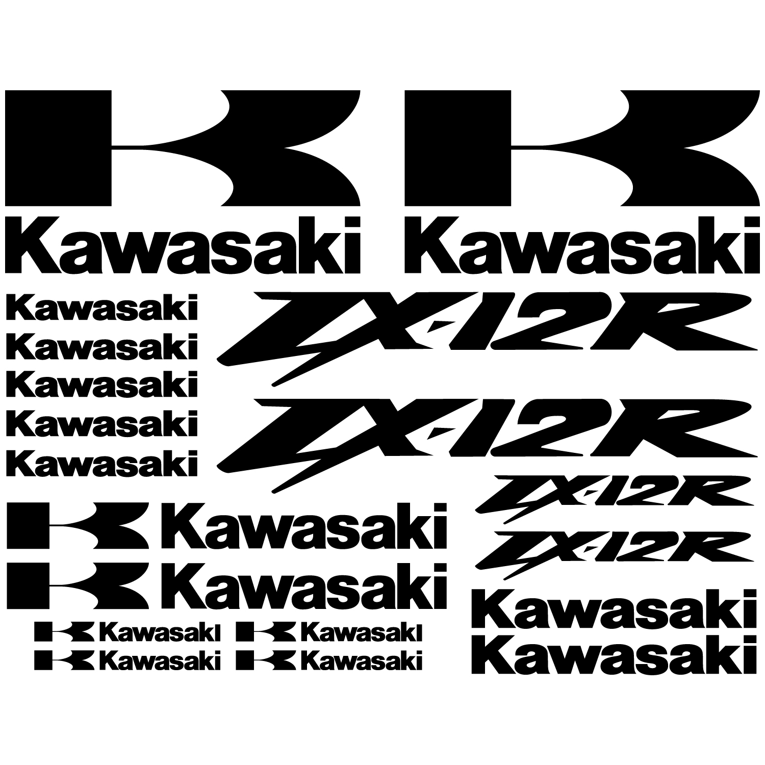 Wallstickers folies Kawasaki ZX12r Decal Stickers kit