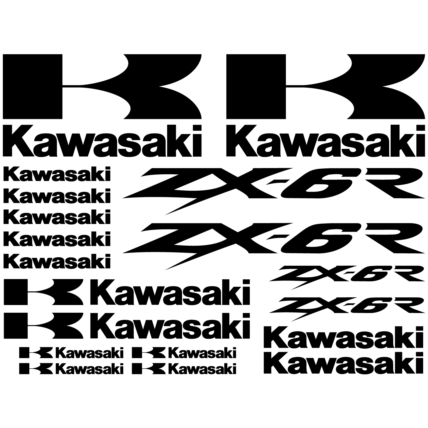 Wallstickers folies Kawasaki ZX6r Decal Stickers kit