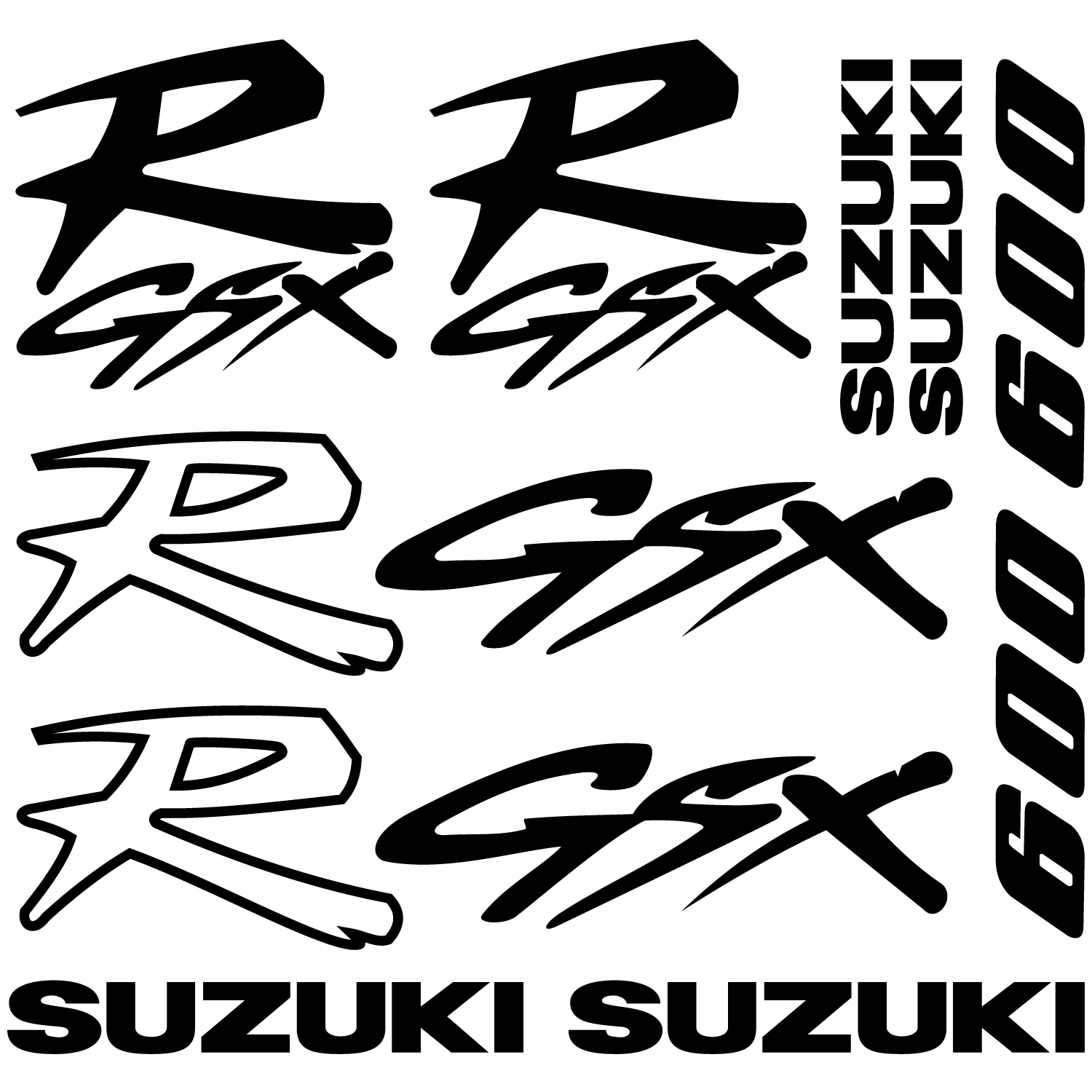 Wallstickers folies Suzuki R Gsx 600 Decal Stickers kit
