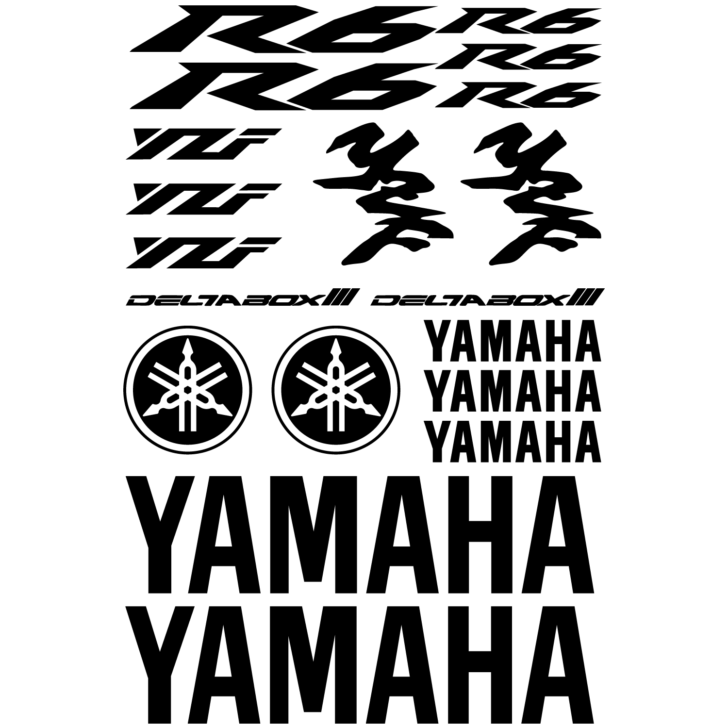 Wallstickers folies Yamaha R6  Decal  Stickers  kit