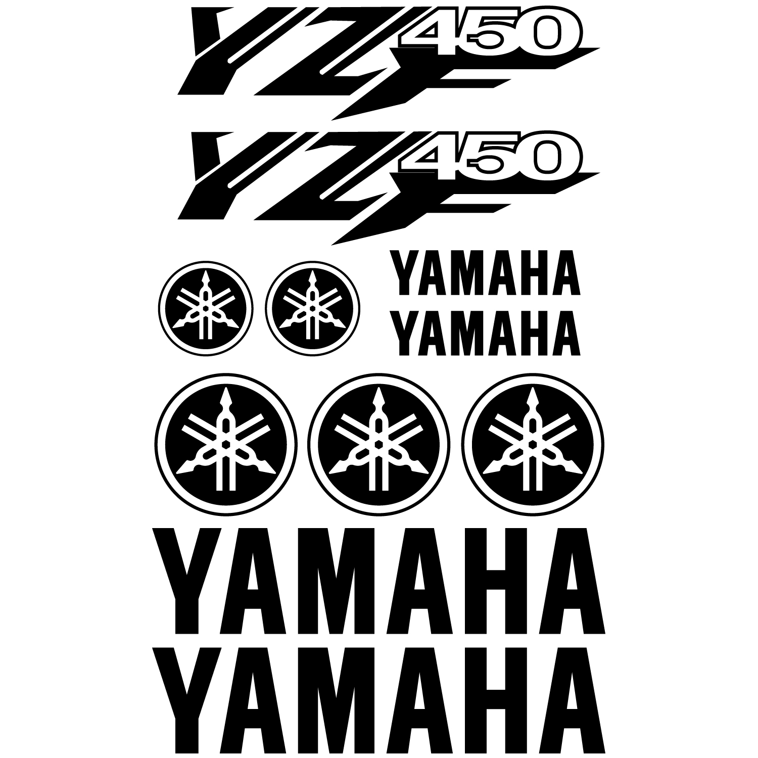 Wallstickers folies Yamaha YZF 450 Decal Stickers kit