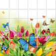 Butterfly Flowers - Tiles Wall Stickers