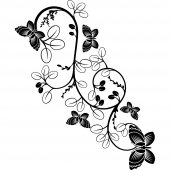 Asian Flower Butterflies Wall Stickers