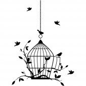 Bird Cage Wall Stickers