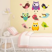 Birds and Owls Set Wall Stickers