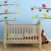 birds on branch Set Wall Stickers