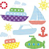 Boat Set Wall Stickers
