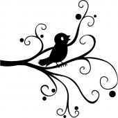 Branch with Bird Wall Stickers