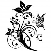 Butterfly Flower Wall Stickers