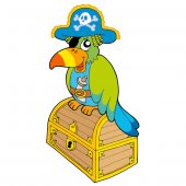 Chest Pirate Bird Wall Stickers