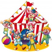 Clowns and Circus Tent Wall Stickers