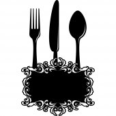 Cutlery - Chalkboard / Blackboard Wall Stickers