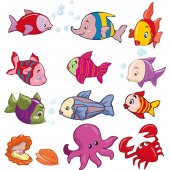 Fish Set Wall Stickers