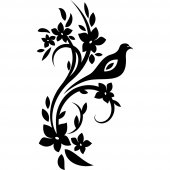 Flower Bird Wall Stickers