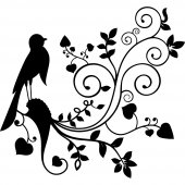 Flower Bird Wall Stickers