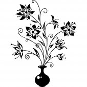 Flower Vase Wall Stickers