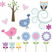 Flowers Set Wall Stickers