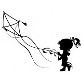 Girl Kite Wall Stickers