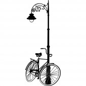 Lamppost Bike Wall Stickers