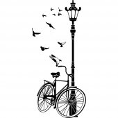 Lamppost Bike Wall Stickers