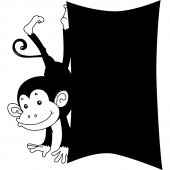 Monkey - Chalkboard / Blackboard Wall Stickers