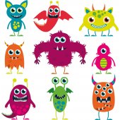 Monsters Set Wall Stickers