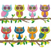 Owl Branch Wall Stickers