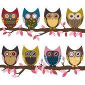 Owl Branch Wall Stickers