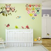 Owls and Birds Set Wall Stickers