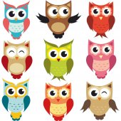 Owls Set Wall Stickers