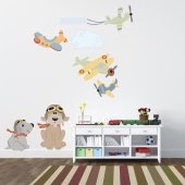 Plane Set Wall Stickers