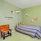 Plane Set Wall Stickers