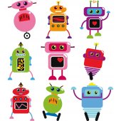 Robot Set Wall Stickers