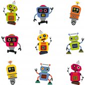 Robot Set Wall Stickers