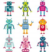 Robot Set Wall Stickers