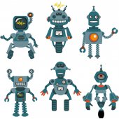 Robot Set Wall Stickers