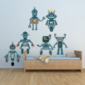 Robot Set Wall Stickers