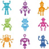 Robot Set Wall Stickers