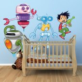 Robot Set Wall Stickers