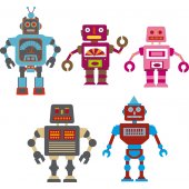 Robot Set Wall Stickers