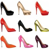 shoes Set Wall Stickers