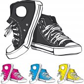 shoes Set Wall Stickers
