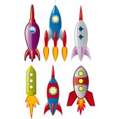 Space Rockets Set Wall Stickers